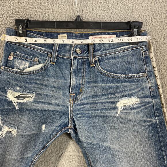 Adriano Goldschmied Jeans Womens 27 R Ex-Boyfriend Crop Fade Whisker Distressed - Picture 3 of 14